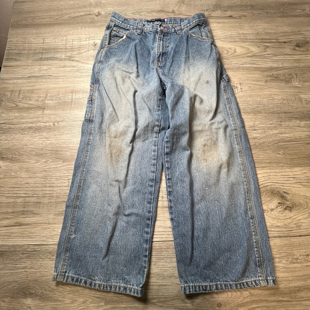 High Sierra Carpenter Jeans Boys 14H Blue Wide Leg Baggy Utility Workwear Skate